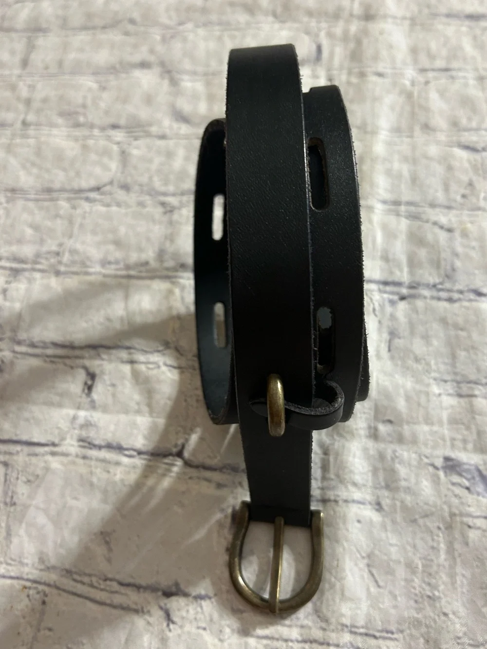 INDIA MADE BLACK LEATHER WITH ANTIQUE HARDWARE AND CUTOUTS SIZE 3XL